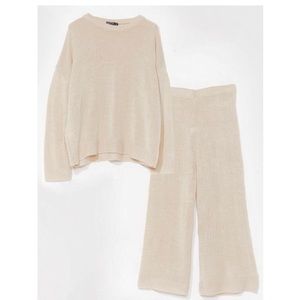Nasty Gal sweater lounge SET beige size M